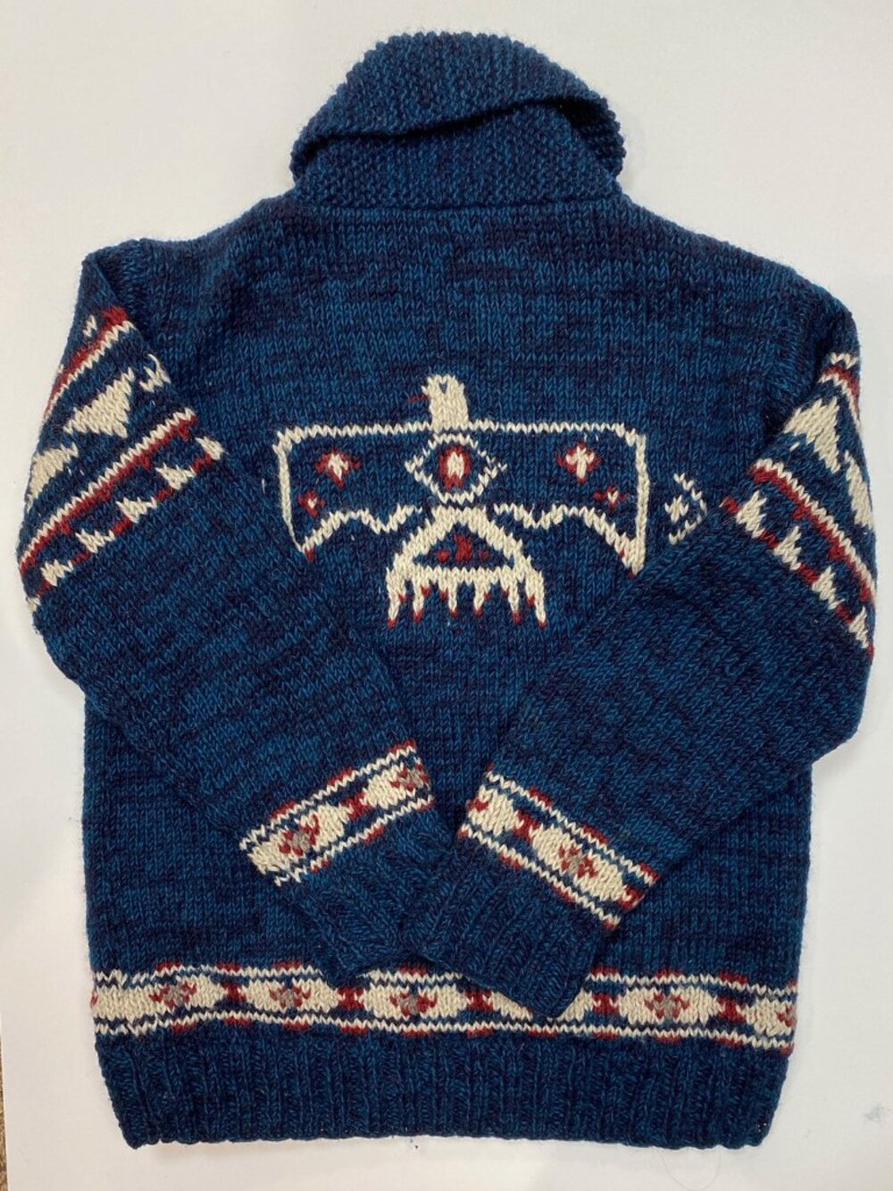 Sundance Laundromat Handmade Eagle Cardigan, Navy Blue, Men's XS/Women's M